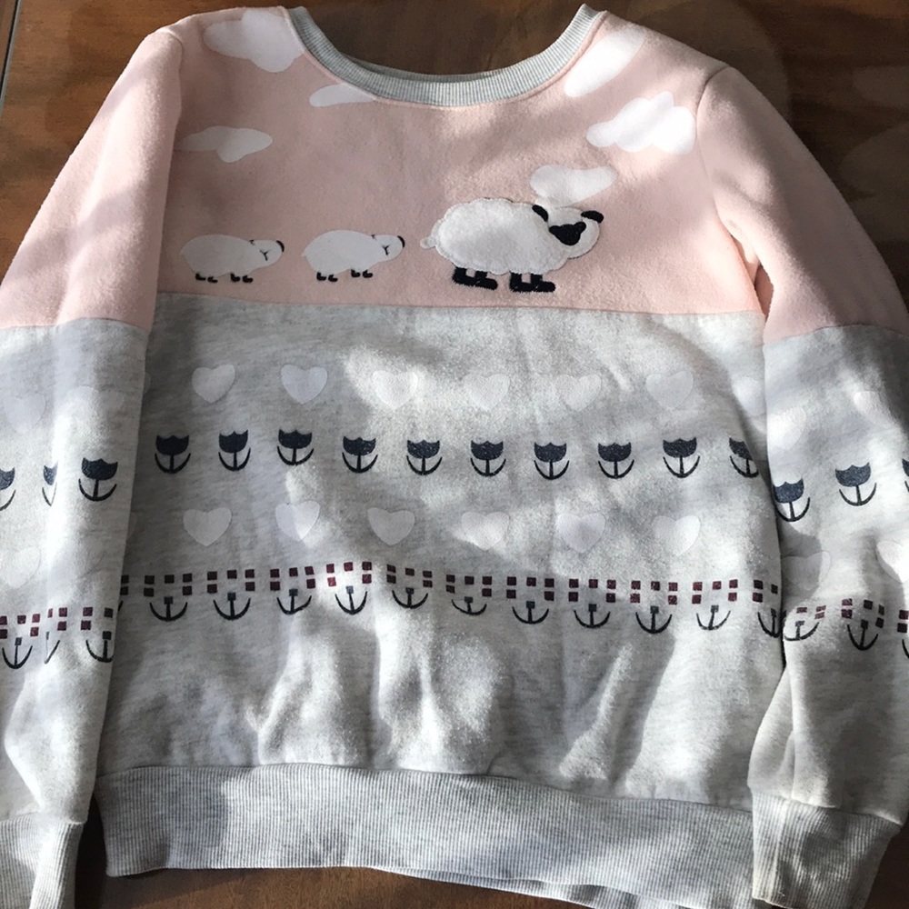Adorable sheep applique sweater
